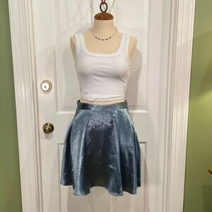 NWT Urban Outfitters Silence and Noise Blue Satin Like Circle Skirt